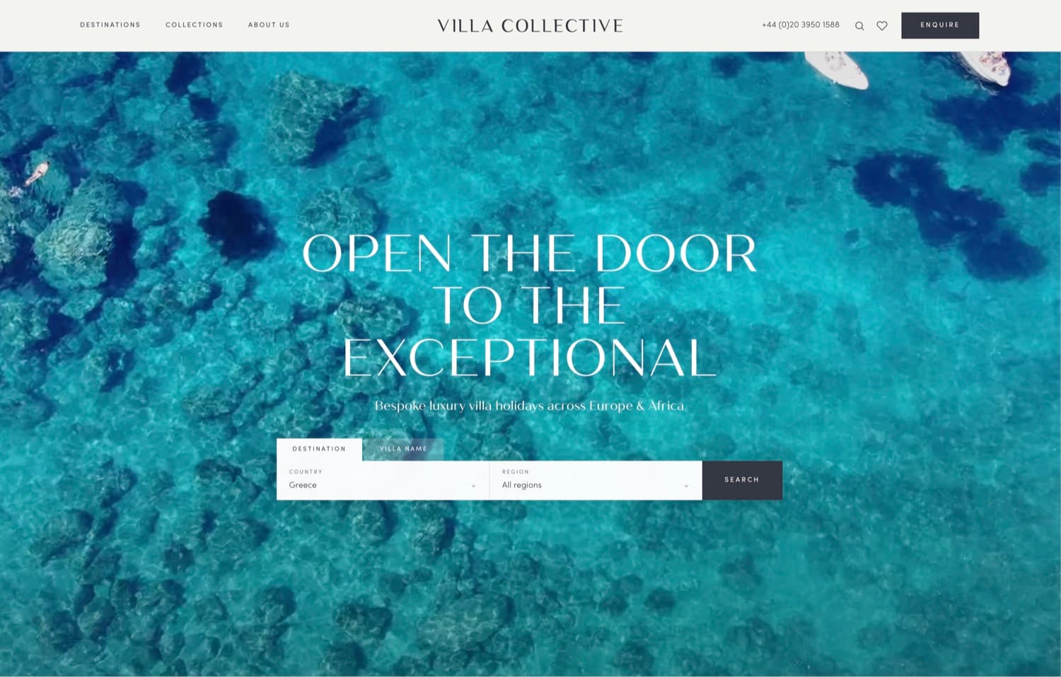 Villa Collective website home page